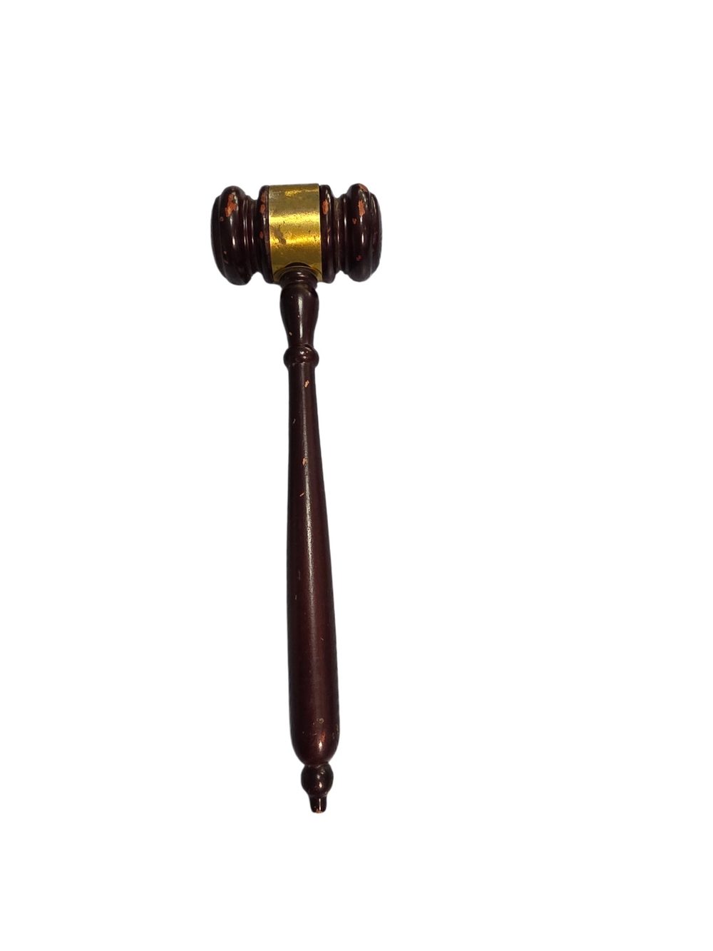 Elegant Brown Wood Gavel with Gold Accent